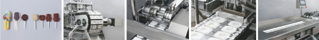 Machine automatique d'estampage de pâtisserie avec insertion de bâtonnets